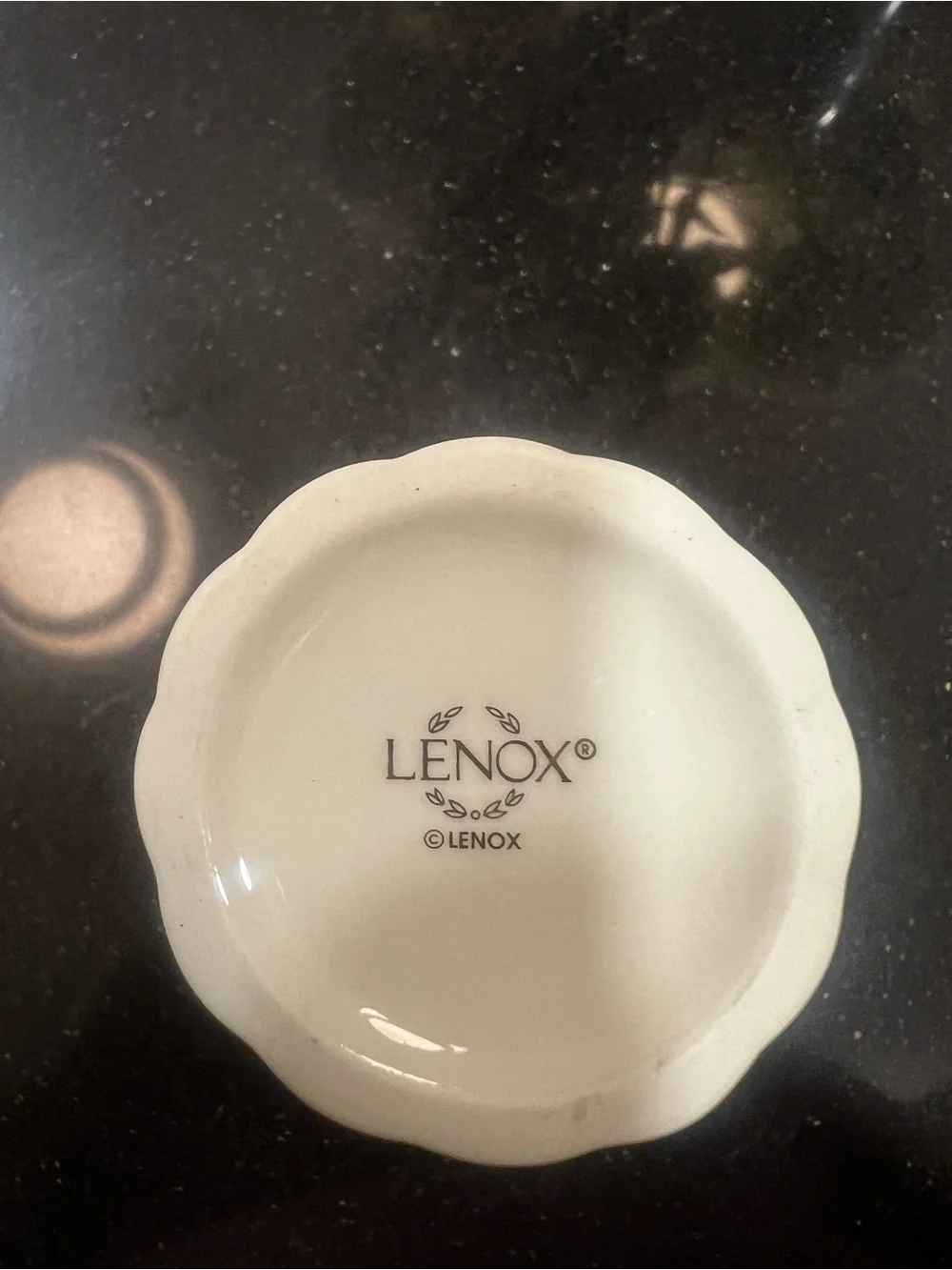 Lenox Cream Porcelain Heart Motif Bud Vase with Pink Ribbon Accent